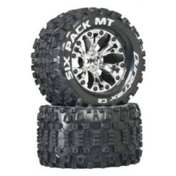 DuraTrax Sixpack MT 1/10 2.8" Mounted Monster Truck Tires Chrome (2)