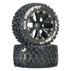 DuraTrax Sixpack ST 2.8" Mounted Truck Tires For Rear 2WD Black (2)