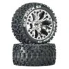 Duratrax Sixpack ST 2.8" Mounted Truck Tires 2WD/4WD, Chrome (2)